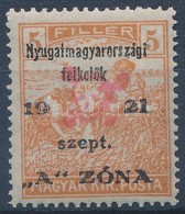 * Nyugat-Magyarország II. 1921 Arató 5f (12.500) / Mi 11 Signed: Bodor - Altri & Non Classificati