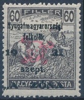 * Nyugat-Magyarország II. 1921 Arató 60f Hármaslyukasztással (32.500) / Mi 17 With 3 Hole Punching. Signed: Bodor - Other & Unclassified