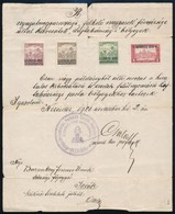 1921 Lajtabánság Igazolás 4 Db Bélyeggel. Signed: Bodor - Other & Unclassified