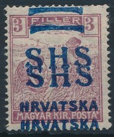 * SHS 1918 Arató 3f Dupla Felülnyomással / Mi 67 With Double Overprint. Signed: Bodor - Other & Unclassified