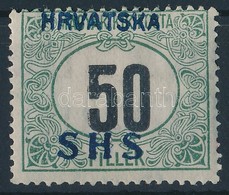 * SHS 1918 Feketeszámú Portó 50f VIIa Vízjellel (27.000) / Mi P34y Signed: Bodor - Altri & Non Classificati