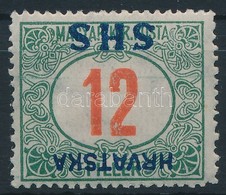 * SHS 1919 Pirosszámú Portó 12f Fordított Felülnyomással (**30.000) / Mi P30 With Inverted Overprint. Signed: Bodor (bet - Altri & Non Classificati