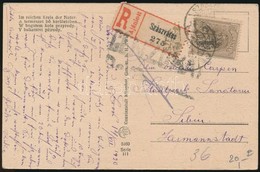 1920 Ajánlott Képeslap Román Bélyeggel Bérmentesítve, Cenzúrázva / Registered Censored Postcard 'SZÁSZVÁROS' - Hermannst - Other & Unclassified