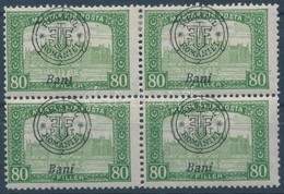 ** Nagyvárad 1919 Parlament 80f Négyestömb, Fordított 'i' Tévnyomat / Mi 39 II. Block Of 4 With Plate Variety. Signed: B - Sonstige & Ohne Zuordnung