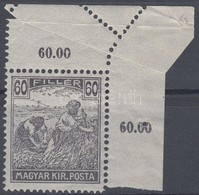 ** 1920 Arató 60f ívsarki Elfogazással / Mi 331 Corner Piece With Perforation Error - Altri & Non Classificati