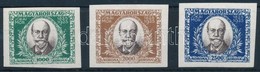 ** 1925 Jókai Mór (I.) Vágott Sor (20.000) / Mi 398-400 Imperforate Set - Altri & Non Classificati