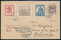 1920 Hadifogoly Bélyegekkel Kiegészített Ajánlott Díjjegyes Levél Svájcba / Registered PS-cover With Additional Franking - Andere & Zonder Classificatie