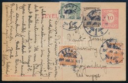 1921 Díjjegyes Levelez?lap 4 Bélyeges Díjkiegészítéssel / PS-card With 4 Stamps Additional Franking 'SOPRON' - Altri & Non Classificati
