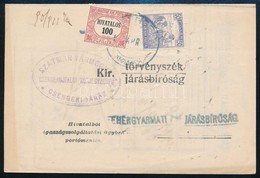 1922 Kézbesítési Bizonyítvány Arató 50f és Hivatalos 100f Vegyes Bérmentesítéssel / Delivery Certificate With Mixed Fran - Sonstige & Ohne Zuordnung