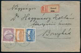 1923 Ajánlott Levél Madonna-Parlament Vegyes Bérmentesítéssel / Registered Cover 'TEVEL' - Bonyhád - Other & Unclassified