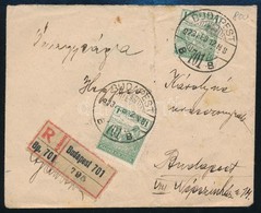 1923 Budapest Helyi Ajánlott Levél 6 Bélyeges Bérmentesítéssel / Local Registered Cover With 6 Stamps Franking - Altri & Non Classificati