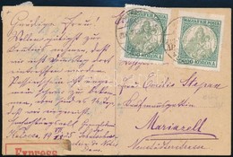 1925 Expressz Képeslap 12.400K Bérmentesítéssel Mariazellre / Express Postcard With 12.400K Franking To Mariazell - Altri & Non Classificati