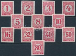 ** 1926 Peng?-filléres Portó Vágott Sor, Ritka (30.000) / Mi Postage Due 95-98, 104-111 Imperforate Set - Altri & Non Classificati