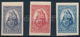 ** 1926 Keskeny Madonna Vágott Sor (100.000) / Mi 427-429 Imperforate Set - Sonstige & Ohne Zuordnung