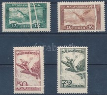 * 1927 Repül? Sor 4 értéke Kett?s Papírránccal / Mi 430-431 + 435-436 With Double Paper Creases - Altri & Non Classificati