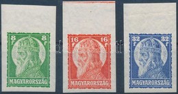 ** 1928 Szent István (I.) Vágott ívszéli Sor (40.000) / Mi 438-440 Imperforate Margin Set - Andere & Zonder Classificatie