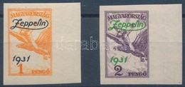 ** 1931 Zeppelin Vágott ívszéli Sor (100.000) / Mi 478-479 Imperforate Margin Set - Other & Unclassified