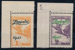 ** 1931 Zeppelin ívsarki Sor, Az ívszélen Jelz?szám és Szegélycsík / Mi 478-479 Corner Set, 479 With Plate Number On Mar - Altri & Non Classificati