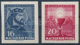 ** 1938 Eucharisztikus Vágott Sor (50.000) / Mi 571-572 Imperforate Set - Sonstige & Ohne Zuordnung