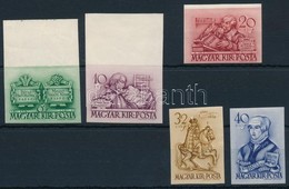 ** 1939 Protestáns Vágott Sor (80.000) / Mi 616-620 Imperforate Set - Altri & Non Classificati