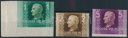 ** 1941 Kormányzói Arcképsor III. Vágott (15.000) / Mi 679-681 Imperforate - Andere & Zonder Classificatie