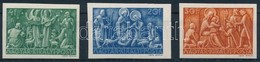 ** 1943 Karácsony Vágott Sor (35.000) / Mi 742-744 Imperforate Set - Other & Unclassified