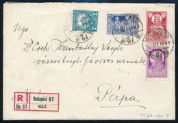 1930 Ajánlott Levél Szent Imre és Peng?-fillér Bérmentesítéssel / Registered Cover With 4 Stamps Franking - Other & Unclassified