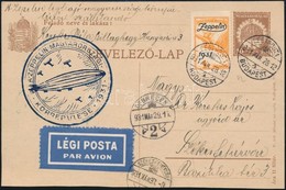 1931 Zeppelin Magyarországi Körrepülése Levelez?lap 1P Zeppelin Bélyeggel  / Zeppelin Hungary Round Flight Postcard With - Altri & Non Classificati