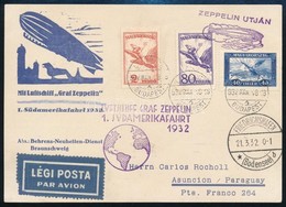 1932 Zeppelin Levelez?lap 3,20P Bérmentesítéssel Paraguayba / Airmail Cover To Paraguay 'LUFTSCHIFF GRAF ZEPPELIN 1. SÜD - Other & Unclassified