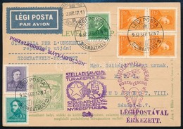 1932 Szombathely-Budapest Légi Levelez?lap 7 Bélyeges Bérmentesítéssel és Levélzáróval, Alkalmi Bélyegzéssel / Airmail P - Other & Unclassified