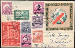 1932 Képeslap Az Endresz György Aviatikai Kiállításról 7 Klf Bélyeggel Bérmentesítve / Postcard With 7 Different Stamps  - Altri & Non Classificati