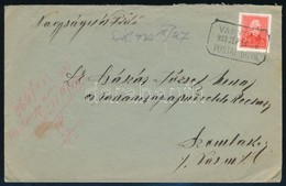 1933 Levél VANYOLA Postaügynökségi Bélyegzéssel / Cover With Postal Agency Postmark - Altri & Non Classificati