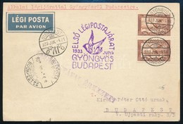 1933 Légi Levelez?lap 32f Bérmentesítéssel / Airmail Postcard 'ELS? LÉGIPOSTAJÁRAT GYÖNGYÖS BUDAPEST' - Altri & Non Classificati