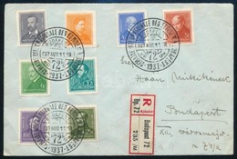 1937 Budapest Helyi Ajánlott Levél Arcképek Bérmentesítéssel és Alkalmi Bélyegzéssel / Local Registered Cover - Other & Unclassified