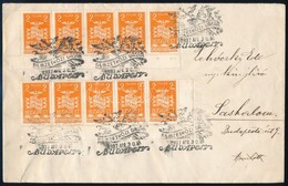 1937 Levél 10 X 2f BNV Bérmentesítéssel és Alkalmi Bélyegzéssel, Hátoldalán Levélzáróval / Cover With 10 X 2f Franking A - Other & Unclassified