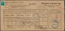 1937 OTI Bejelent? Lap 10f Bélyeggel, Nagyon Ritka! / Official Printed Matter With 10f Stamp 'BADACSONY' - Altri & Non Classificati