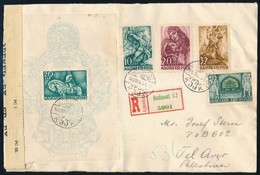 1940 Ajánlott Levél Erdély Sorral és Mátyás Blokkal Palesztinába, Cenzúrázva / Mi 640-642 + Block 8 On Registered Cover  - Altri & Non Classificati