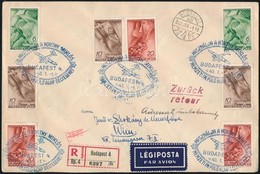 1940 Ajánlott Légi Levél 8 Bélyeges Bérmentesítéssel Bécsbe, Visszaküldve / Registered Airmail Cover To Vienna, Returned - Other & Unclassified