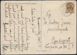 1940 Erdélyi Részek Visszacsatolása Emlékképeslap SOMORJA-KOMÁROM 214 Mozgóposta Bélyegzéssel / Postcard With Railway Ca - Altri & Non Classificati