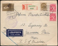 1941 Ajánlott Légi Küldemény A Nagykanizsai Lengyel Táborból Az USA-ba / Registered Airmail Cover From Polish Camp Nagyk - Altri & Non Classificati