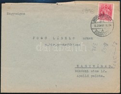 1941 Levél UNGVÁR-NYIREGYHÁZA / BUDAPEST Vasúti Bélyegzéssel, Ritka! / Cover With Railway Cancellation - Altri & Non Classificati