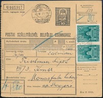 1942 Csomagszállító Templom 2 X 40f Bérmentesítéssel, Magyar-rutén Kétnyelv? Bélyegzéssel / Parcel Card With Bilingual P - Altri & Non Classificati