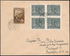 1943 Budapest Helyi Levél Vöröskereszt és Hadigondozás Bélyegekkel / Local Cover - Altri & Non Classificati