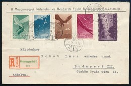 1943 Ajánlott Levél Repül? Sorral / Mi 731-734 On Registered Cover 'MOSONMAGYARÓVÁR' - Altri & Non Classificati