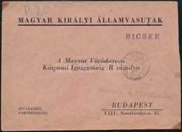 1943 Levél 20f Portóval és BICSKE Vasúti Bélyegzéssel / Cover With Railway Cancellation, With Postage Due - Altri & Non Classificati
