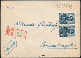 1944 Ajánlott Levél HEVES Vasúti Bélyegzéssel / Registered Cover With Railway Cancellation - Altri & Non Classificati