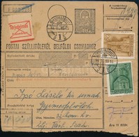 1944 Postai Szállítólevél 1,50P Bérmentesítéssel Katonai Címre Küldve, 'Terjedelmes' Ragjeggyel / Parcel Card 'MAROSVÁSÁ - Altri & Non Classificati