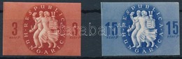 ** 1946 Köztársasági Emlék Vágott Sor (15.000) / Mi 878-879 Imperforate Set - Other & Unclassified