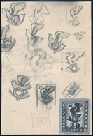 1946 Konecsin György Grafikusm?vész Vázlatai A Milliós Sorozathoz / Sketches Of Gy. Konecsni To The Definitive Issue Mi  - Other & Unclassified