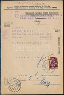 1945 (3. Díjszabás) Távbeszél? Díjnyugta 5P Bérmentesítéssel / Telephone Fee Receipt With 5P Franking - Other & Unclassified